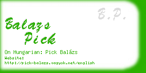 balazs pick business card
